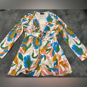 Kittenish floral print mini dress